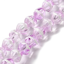 Violet Brins de perles à chalumeau manuels, avec l'émail, citrouille, violette, 10~10.5x11~12x10~10.5mm, Trou: 0.9mm, Environ 38 pcs/chapelet, 15.43''~15.75'' (39.2~40 cm)
