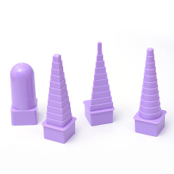 Púrpura Media 4pcs / set plástico torre de amigos quilling frontera establece el arte de papel de bricolaje, púrpura medio, 80~110x33x33 mm