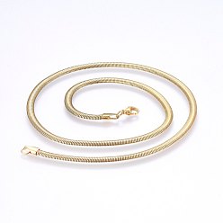Golden 304 Stainless Steel Herringbone Chain Necklaces, with Lobster Claw Clasps, Golden, 19.7 inch(50cm), 4mm