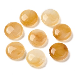 Goldenrod Transparent Acrylic Beads, Flat Round, Goldenrod, 12x4.5mm, Hole: 1.2mm, about 1150pcs/500g