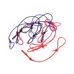 Mixed Color Elastic Cord Bracelet Making, with Iron Jump Rings, Adjustable, Mixed Color, 130mm