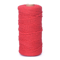 Light Coral 100M Round Cotton Braided Cord, for DIY Handmade Tassel Embroidery Craft, Light Coral, 3mm, about 109.36 Yards(100m)/Roll