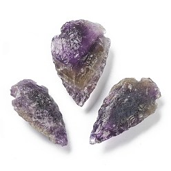 Amethyst Rough Raw Natural Amethyst Beads, No Hole/Undrilled, Hammered Arrowhead, 37~42x21~26x10~12mm