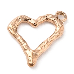 Розовое Золото Ионное покрытие (ip) 304 подвески из нержавеющей стали, шарма сердца, розовое золото , 21x22x3 мм, отверстие : 2 мм