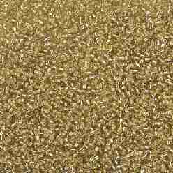 (RR3) Oro plateado Cuentas de rocailles redondas miyuki, granos de la semilla japonés, 8/0, (rr 3) oro plateado, 8/0, 3 mm, agujero: 1 mm, Sobre 2111~2277 unidades / 50 g