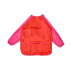 Оранжевый Детский фартук халата, водонепроницаемый нагрудник с длинными рукавами, для рисования или еды, оранжевые, 640x485 мм