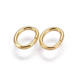 Golden 304 Stainless Steel Open Jump Rings, Oval, Golden, 7.5x5.7x0.9mm, Hole: 5.6mm