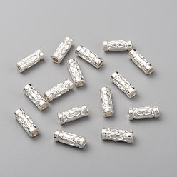 Plata Estilo tibetano cuentas tubo de aleación, sin plomo y cadmio, plata, 13x5 mm, agujero: 2.5 mm