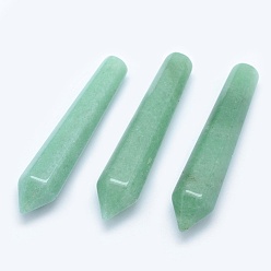 Green Aventurine Natural Green Aventurine Pointed Beads, Healing Stones, Reiki Energy Balancing Meditation Therapy Wand, Bullet, Undrilled/No Hole Beads, 50.5x10x10mm