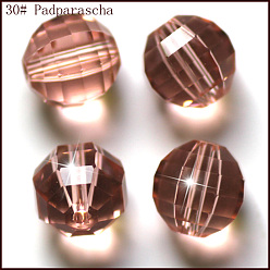 Легкий Лосось Имитация Австрийские кристаллические шарики, класс AAA, граненые, круглые, светлый померанцевый, 8 мм, отверстие : 0.9~1 мм
