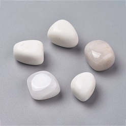 White Jade Natural White Jade Beads, Healing Stones, for Energy Balancing Meditation Therapy, Tumbled Stone, Vase Filler Gems, No Hole/Undrilled, Nuggets, 20~35x13~23x8~22mm
