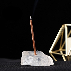 Cristal de Quartz Porte-encens en cristal de quartz brut naturel, décoration d'affichage en pierre d'énergie reiki, pour la méditation de guérison, pépite, 40~60mm