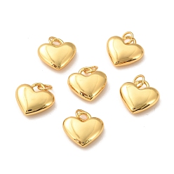 Real 18K Gold Plated Brass Pendants, Long-Lasting Plated, Heart, Real 18K Gold Plated, 13x13.5x4mm, Hole: 3.5mm