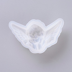 White Silicone Molds, Resin Casting Molds, For UV Resin, Epoxy Resin Jewelry Making, Angel, White, 67x106x33mm