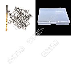 Golden & Stainless Steel Color Unicraftale 1 Set 316 Stainless Steel Stemball Swage Dead Ends & Drill Bit, Invisible Cable Railing, Terminal for Wood Stair Deck, Golden & Stainless Steel Color, Drill Bit: 102x6mm, End Cap: 20x12.5mm, Hole: 3.5mm