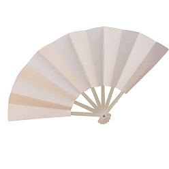 Humo Blanco Bambú con abanico plegable de papel en blanco., ventilador de bambú de bricolaje, para la decoración del baile de la boda del partido, whitesmoke, 210 mm