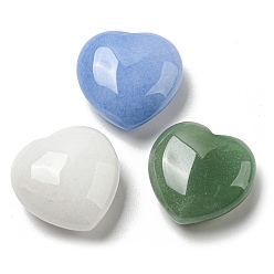Mixed Stone 3Pcs 3 Style Natural Mixed Gemstone Beads, No Hole/Undrilled, Heart, 25~26x25x10.5~13mm, 1pc/style
