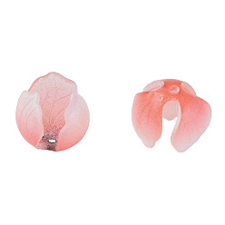 Corail Clair Des perles en plastique, fleur, corail lumière, 11x11x10mm, Trou: 1.4mm
