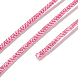 Flamingo Braided Nylon Threads, Dyed, Knotting Cord, for Chinese Knotting, Crafts and Jewelry Making, Flamingo, 1mm, about 21.87 Yards(20m)/Roll