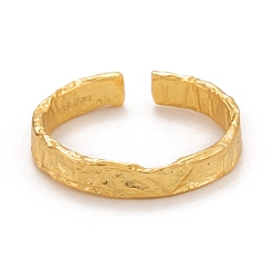 Oro 925 anillos de plata de ley, anillos abiertos, textura, dorado, tamaño de EE. UU. 6 (16.5 mm)