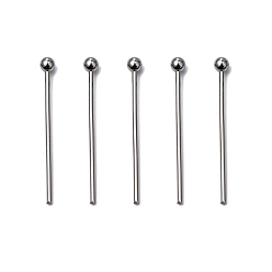 Stainless Steel Color 304 Stainless Steel Ball Head pins, Stainless Steel Color, 18x0.7mm, 21 Gauge, Head: 1.9mm, about 500pcs/bag