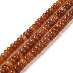 Fire Crackle Agate Natural Fire Crackle Agate Beads Strands, Rondelle, 8x5mm, Hole: 1mm, about 75~77pcs/strand, 15.43~15.55 inch(39.2~39.5cm)