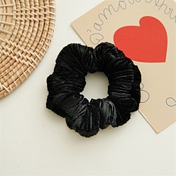 Black Velvet Elastic Hair Accessories, for Girls or Women, Scrunchie/Scrunchy Hair Ties, Black, 100mm