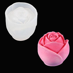 Белый Формы для ароматизированных свечей, силиконовые формы для цветов розы, на день Святого Валентина, белые, 4.2x4.2 см