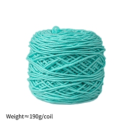 Turquoise 190g 8-Ply Milk Cotton Yarn for Tufting Gun Rugs, Amigurumi Yarn, Crochet Yarn, for Sweater Hat Socks Baby Blankets, Turquoise, 5mm