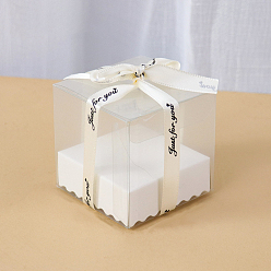 White Square Transparent Plastic Packaging Box, for Candle Packaging Gift Box, White, 6x6x6cm