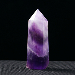 Amethyst Tower Natural Amethyst Display Decoration, Healing Stone Wands, for Energy Balancing Meditation Therapy Decors, Hexagonal Prism, 40~50mm