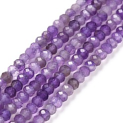 Amethyst Natural Amethyst Beads Strands, Faceted, Rondelle, 3x2mm, Hole: 0.3mm, about 188pcs/strand, 15.55''(39.5cm)
