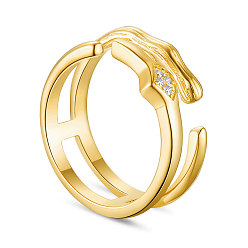 Oro Anillo de dedo de plata de ley shegrace 925, anillos de banda ancha, con grado aaa circonio cúbico, tamaño de 8, dorado, 18 mm