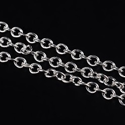 Серебро Железо кабельные сети, несварные, с катушкой, овальные, серебряный цвет гальваническим, 4x3x0.7 мм, около 328.08 футов (100 м) / рулон