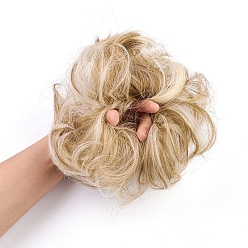 Бежевый Наращивание синтетических волос булочка, женские шиньоны, волосы пончик прически хвост, термостойкое высокотемпературное волокно, бежевые, 15 см