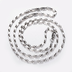 Нержавеющая Сталь Цвет Модные 304 ожерелья с цепочкой из нержавеющей стали, с карабин-лобстерами , цвет нержавеющей стали, 29.53 дюйм (75 см), 3 мм