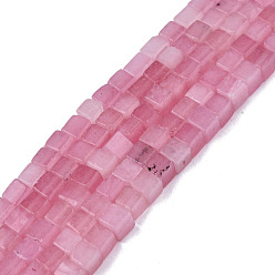 Flamingo Natural White Jade Beads Strands, Dyed, Cube, Flamingo, 4~4.5x4~4.5x4~4.5mm, Hole: 1mm, about 88pcs/strand, 15.16 inch(38.5cm)