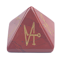 Jaspe Rouge Pyramide reiki décorations d'affichage en jaspe rouge naturel, pour la décoration de bureau à domicile, 25x25x20mm