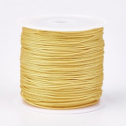 Желтый Нейлоновая нить, ювелирные изделия шнур нейлона для пользовательских ювелирных изделий делает тканые, желтые, 0.8 мм, около 49.21 ярдов (45 м) / рулон