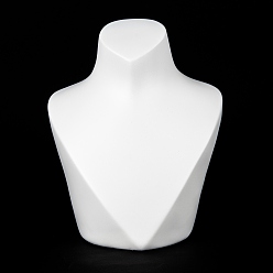 Blanc Présentoir de modèle à col en V en résine, blanc, 10.9x13.2x16.6 cm