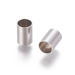 Color de Acero Inoxidable 304 perlas de tubo de acero inoxidable, color acero inoxidable, 7x5 mm, agujero: 3.8 mm