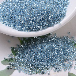 (DB0044) Silver-Lined Aqua MIYUKI Delica Beads, Cylinder, Japanese Seed Beads, 11/0, (DB0044) Silver-Lined Aqua, 1.3x1.6mm, Hole: 0.8mm, about 2000pcs/bottle, 10g/bottle
