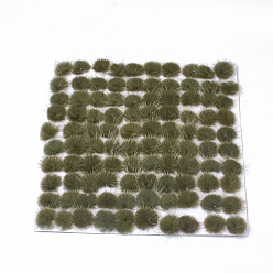 Olive Terne Décoration de boule de fourrure de vison faux, boule de pom pom, pour bricolage, vert olive, 3~3.5 cm, à propos de 80 pcs / planche