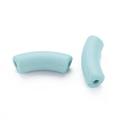 Light Blue Opaque Acrylic Beads, Curved Tube, Light Blue, 36x13.5x11.5mm, Hole: 4mm, about 148pcs/500g