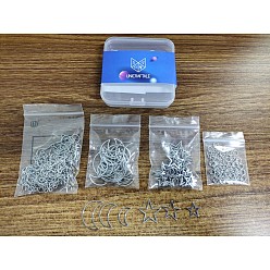 Stainless Steel Color DIY 304 Stainless Steel Earring Making Kits, Including Linking Rings & Jump Rings & Earring Hooks, Star & Moon, Stainless Steel Color