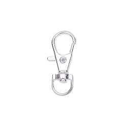 Silver Alloy Swivel Lobster Claw Clasps, Swivel Snap Hook, Silver Color Plated, 35x13mm, Hole: 6mm