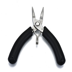 Black Stainless Steel Mini Diagonal Nipper Pliers, Flush Cutter, Ferronickel, with PVC Handle, Black, 10x5.2x1.3cm