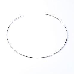 Stainless Steel Color 304 Stainless Steel Wire Necklace Making, Stainless Steel Color, 6-7/8 inch(175mm)