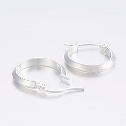 Silver 304 Stainless Steel Hoop Earrings, Hypoallergenic Earrings, Silver Color Plated, 20x19x3mm, Pin: 1x0.8mm