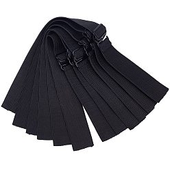 Черный Плоский эластичный шнур gorgecraft / ленты с железной застежкой, чёрные, 25 мм, 6 ниток / мешок